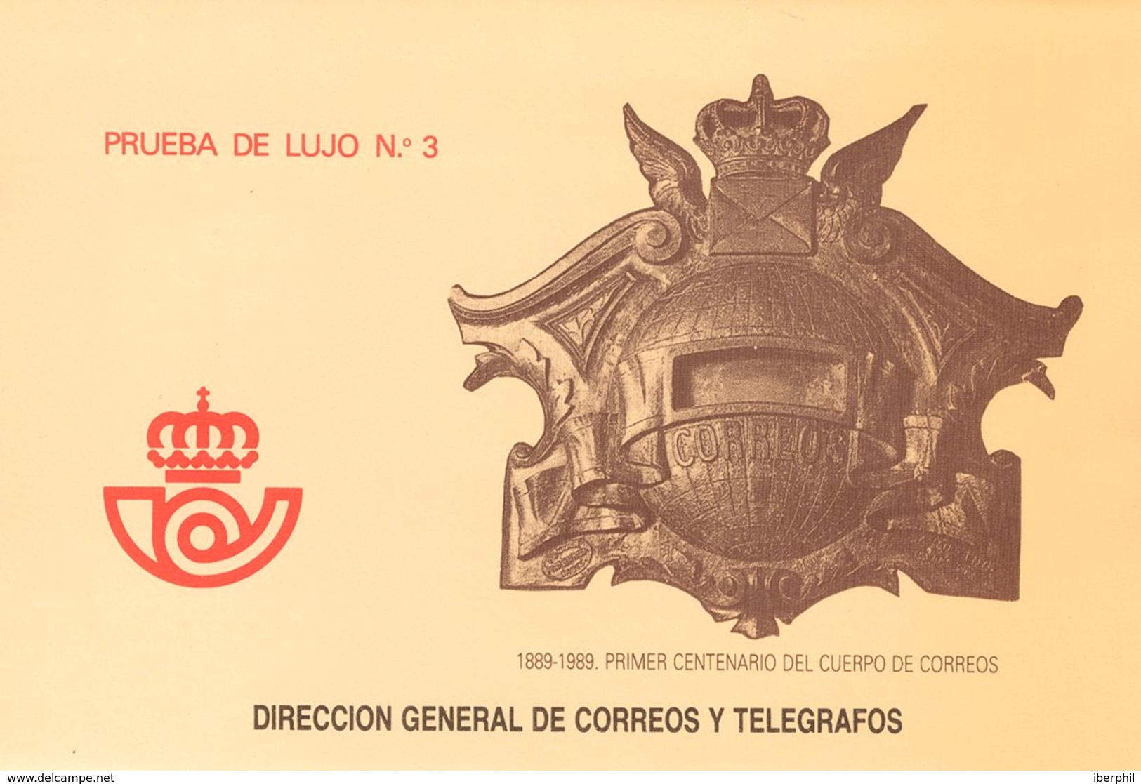 **18P. 1989. Prueba De Lujo. CENTENARIO DEL CUERPO DE CORREOS. MAGNIFICA. Edifil 2018 - Autres & Non Classés