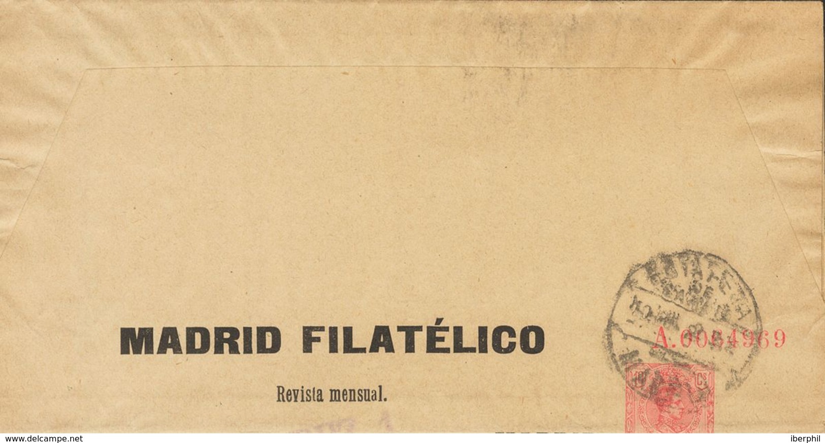 SOBRE EP202. 1920. 10 Cts Rojo Sobre Faja Entero Postal Privado MADRID FILATELICO De MADRID A LUDWIGSLUST (ALEMANIA). MA - Autres & Non Classés