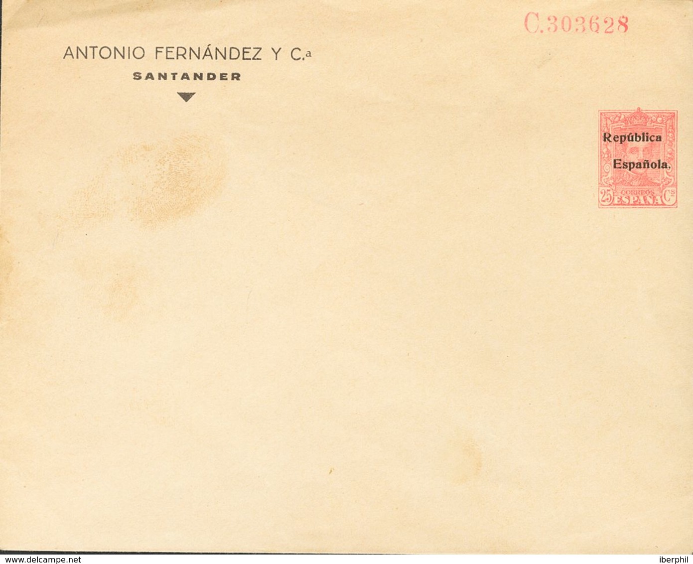 (*)EP941. 1931. 25 Cts Rosa Sobre Entero Postal Privado ANTONIO FERNANDEZ Y Cª (conservación Habitual). BONITO Y RARISIM - Autres & Non Classés