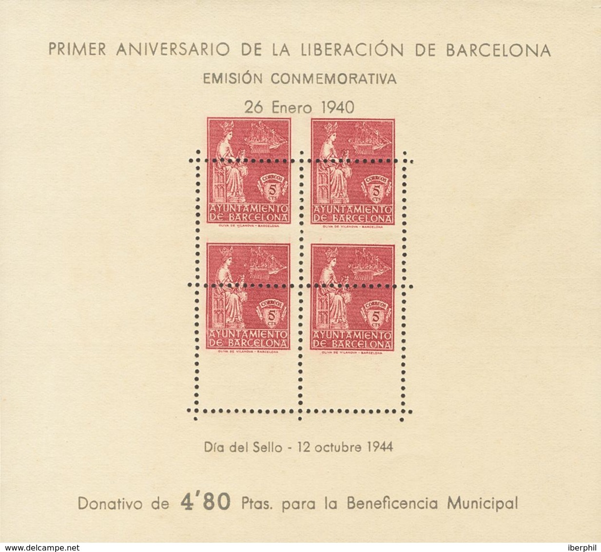 **62ida, 63id, 64ida. 1944. Hojas Bloque. Variedad IMPRESION DESPLAZADA. MAGNIFICO Y RARISIMO Y ESPECTACULAR CONJUNTO CO - Autres & Non Classés