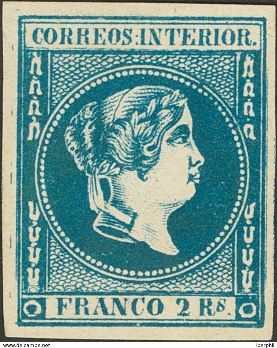 (*)14F. 1863. 2 Reales Azul. FALSO SPERATI. MAGNIFICO. - Philipines