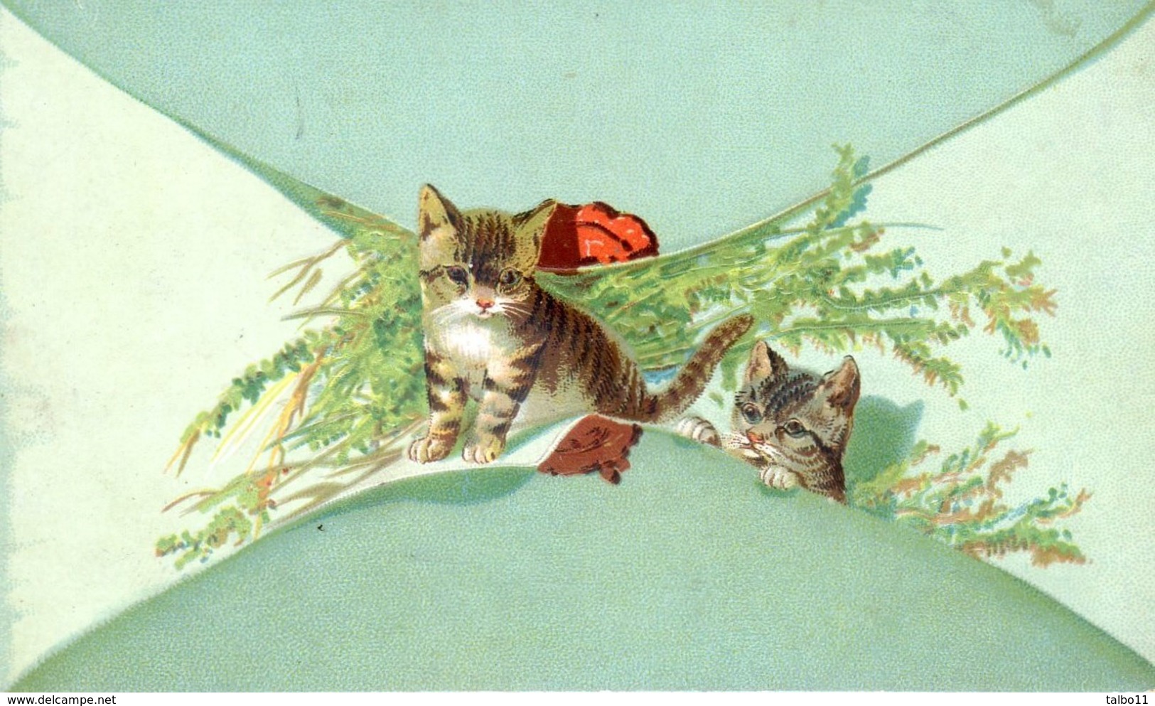 Lot De 3 Facsimilés D'enveloppes Avec Cachet - Chatons - Image Gauffrée - Autres & Non Classés