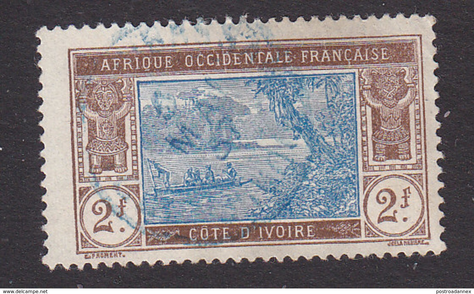 Ivory Coast, Scott #75, Used, River Scene, Issued 1913 - Oblitérés