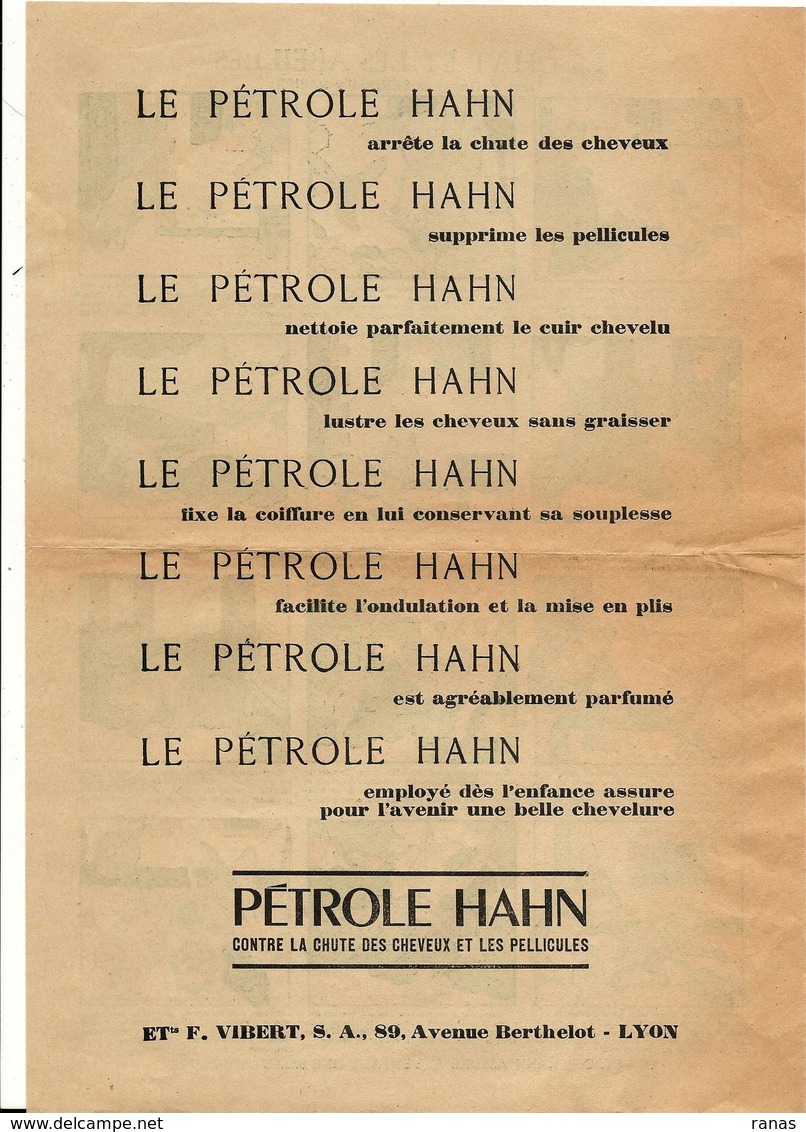 Affichette Benjamin RABIER Publicité Publicitaire Pétrole Hahn Cirque Circus Voir Scan Du Dos LYON - Publicités