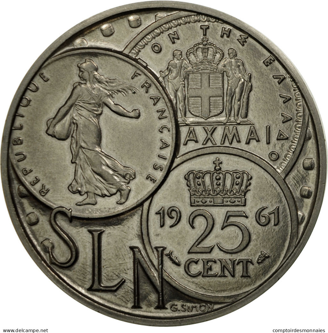 France, Médaille, Nouvelle Calédonie, Société Le Nickel, 1961, Simon, SPL+ - Autres & Non Classés