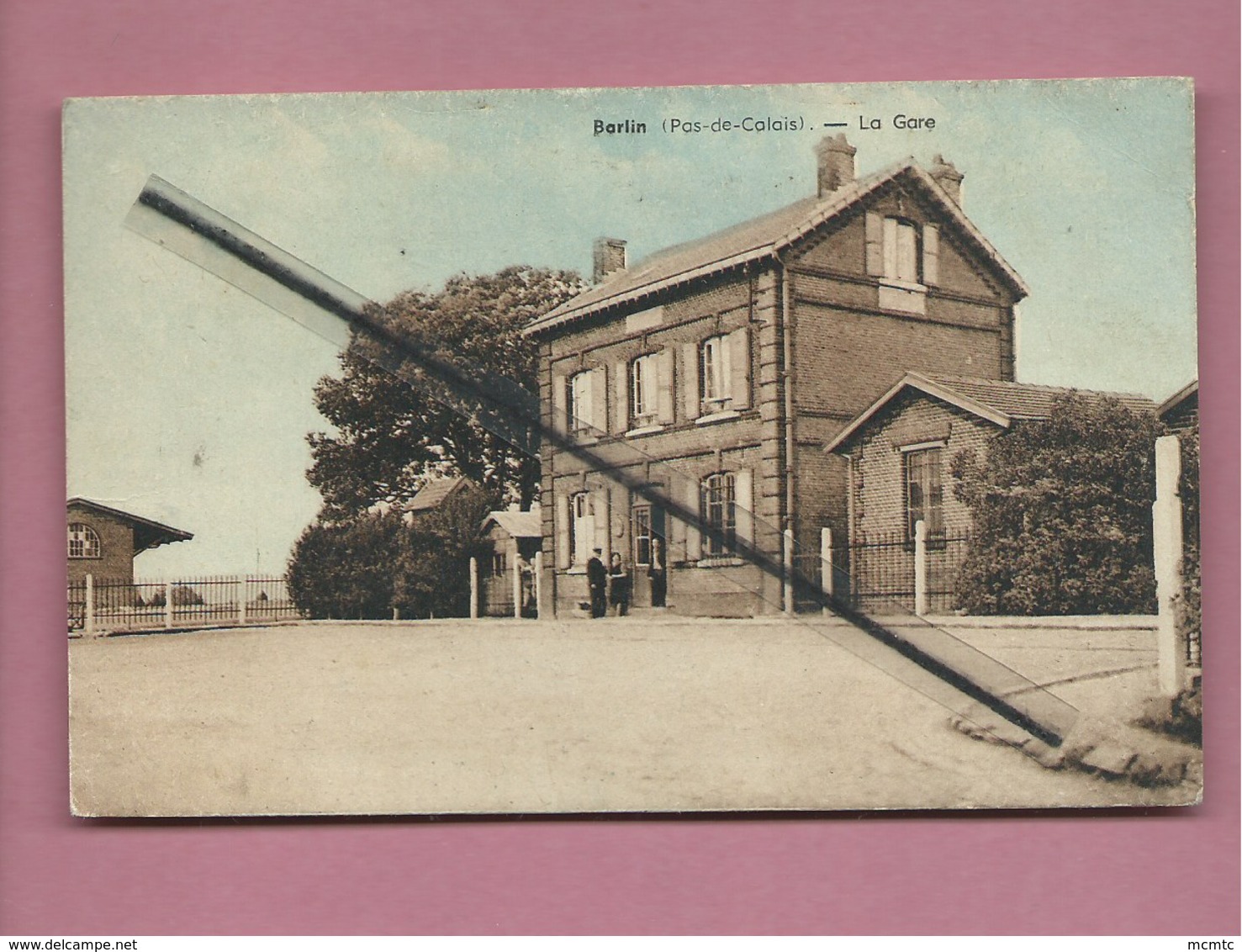 CPA Abîmée, Rétrécit  - Barlin  -(Pas-de-Calais) - La Gare - Barlin