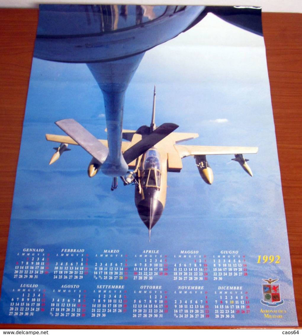 CALENDARIO POSTER AERONAUTICA MILITARE ITALIANA 1992 - 68 X 48,5 Cm. - Formato Grande : 1991-00