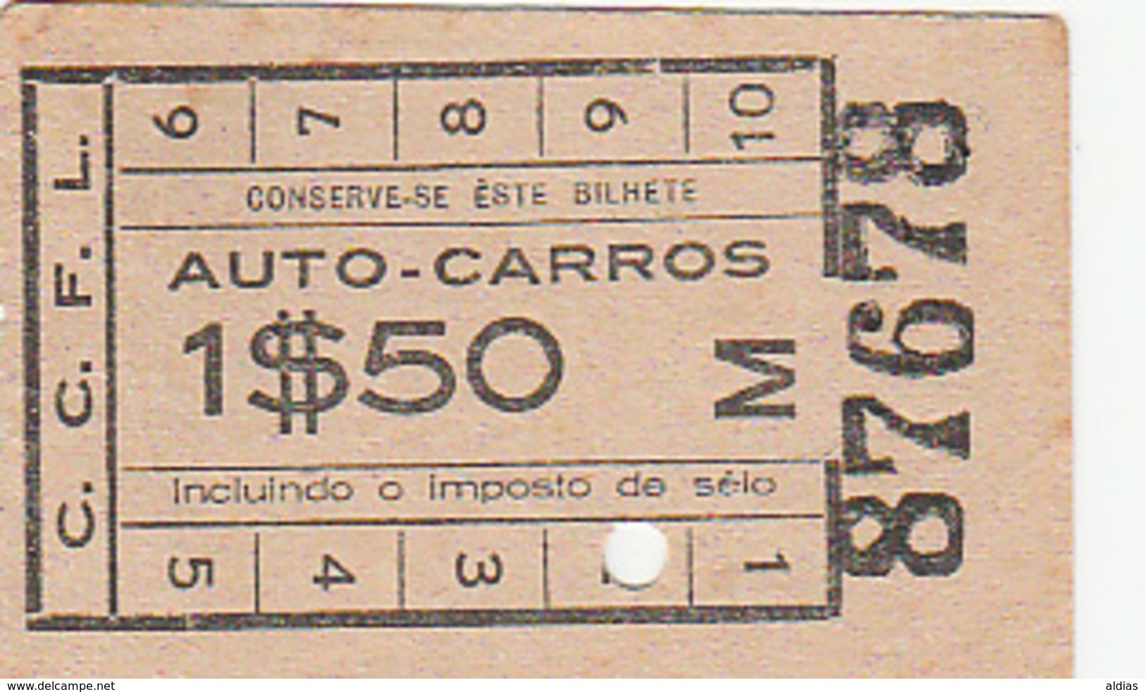 Portugal Carris De Ferro De Lisboa Bilhete 1$50 Auto-carros - Europe