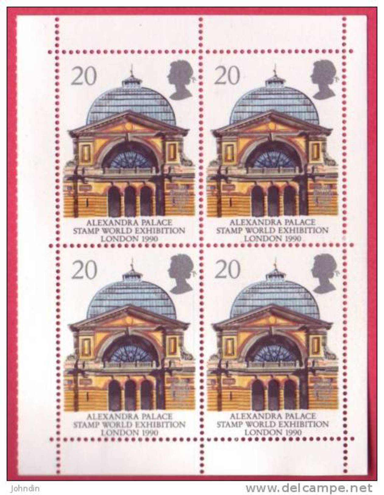 GB 1990 Block Of 4 With Margins - 20p Alexandra Palace With Europa Logo SG 1493 UM/ MNH - Unclassified