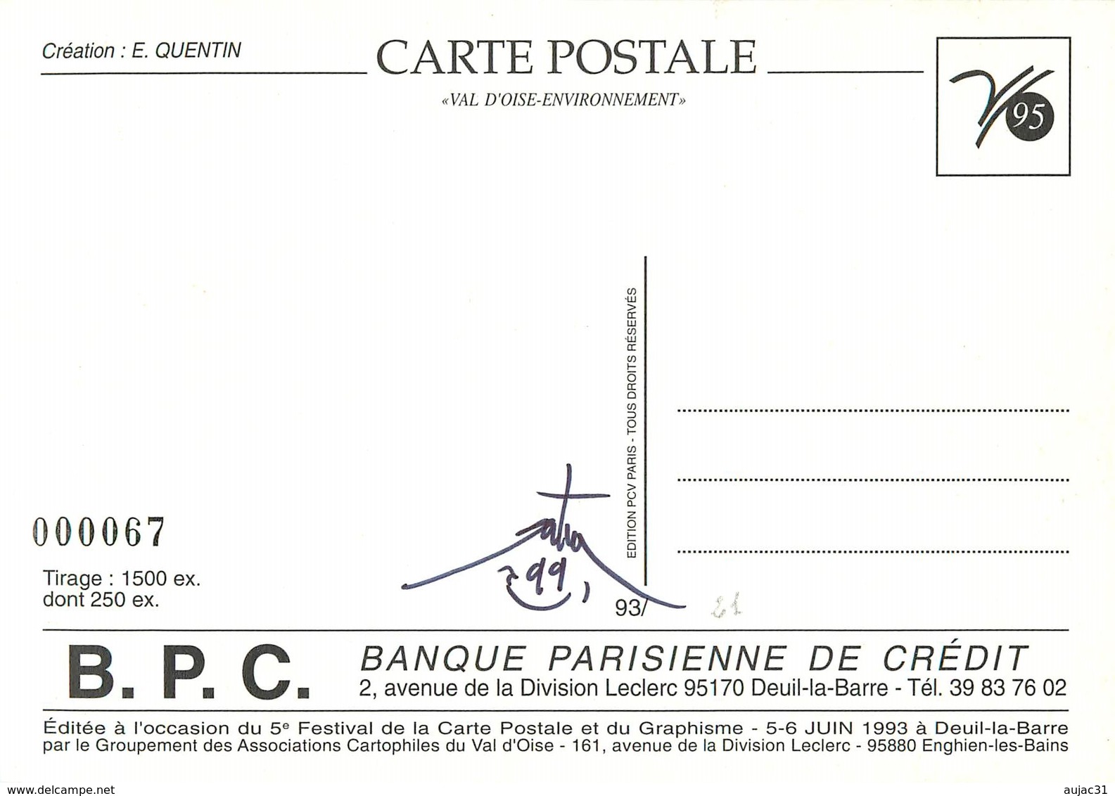 Illustrateurs - Illustrateur Etienne Quentin - Enghien Les Bains - La Joconde - Hommage à R. Moreno - Autographe - Signé - Quentin