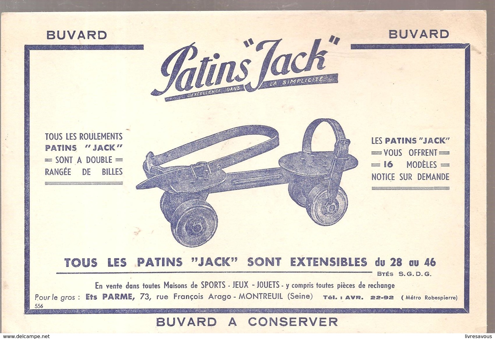 Buvard Jouet Patins Jack Tous Les Patins à Roulettes à Extensibilité Totale - Kinder