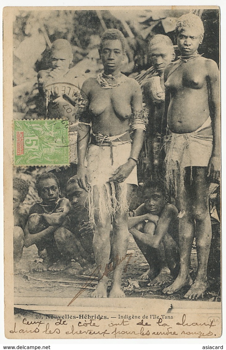 New Hebrides Indigenes De L' Ile Tana Nude Girls. Used New Caledonia To France - Vanuatu