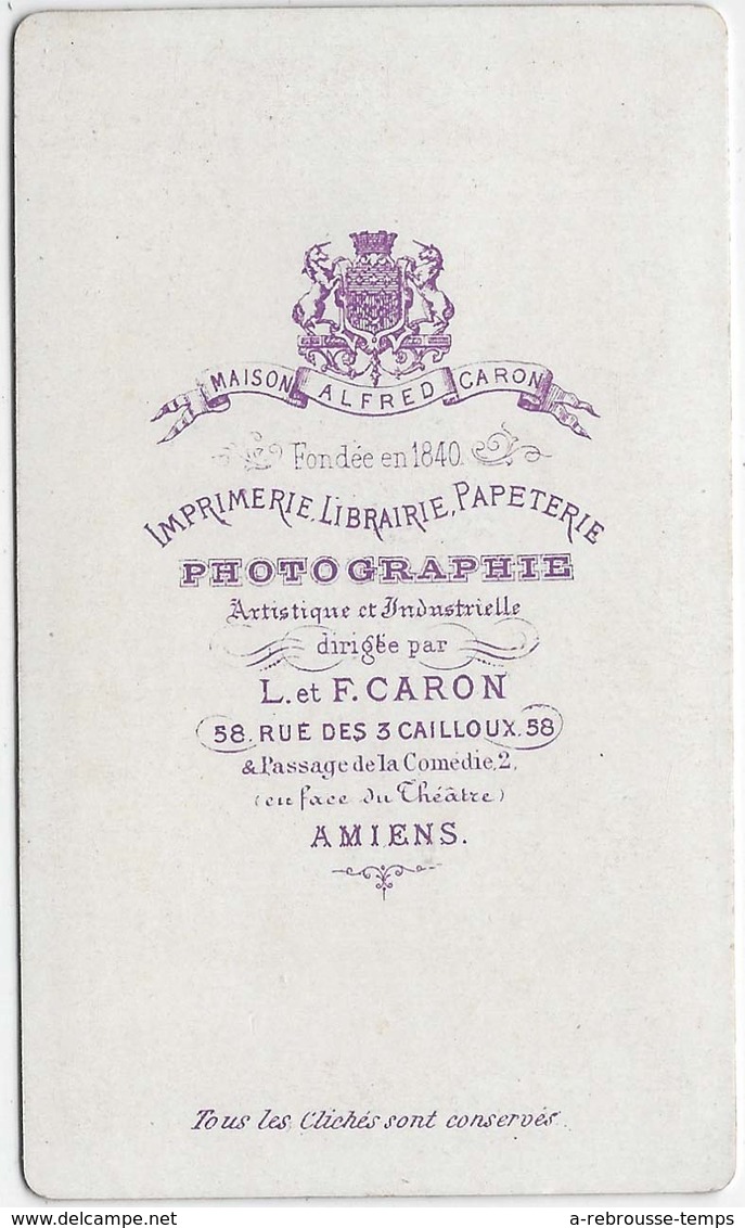 CDV - Spécial Mode -femme -photo L Et F Caron Rue Des 3 Cailloux à AMIENS - Anciennes (Av. 1900)