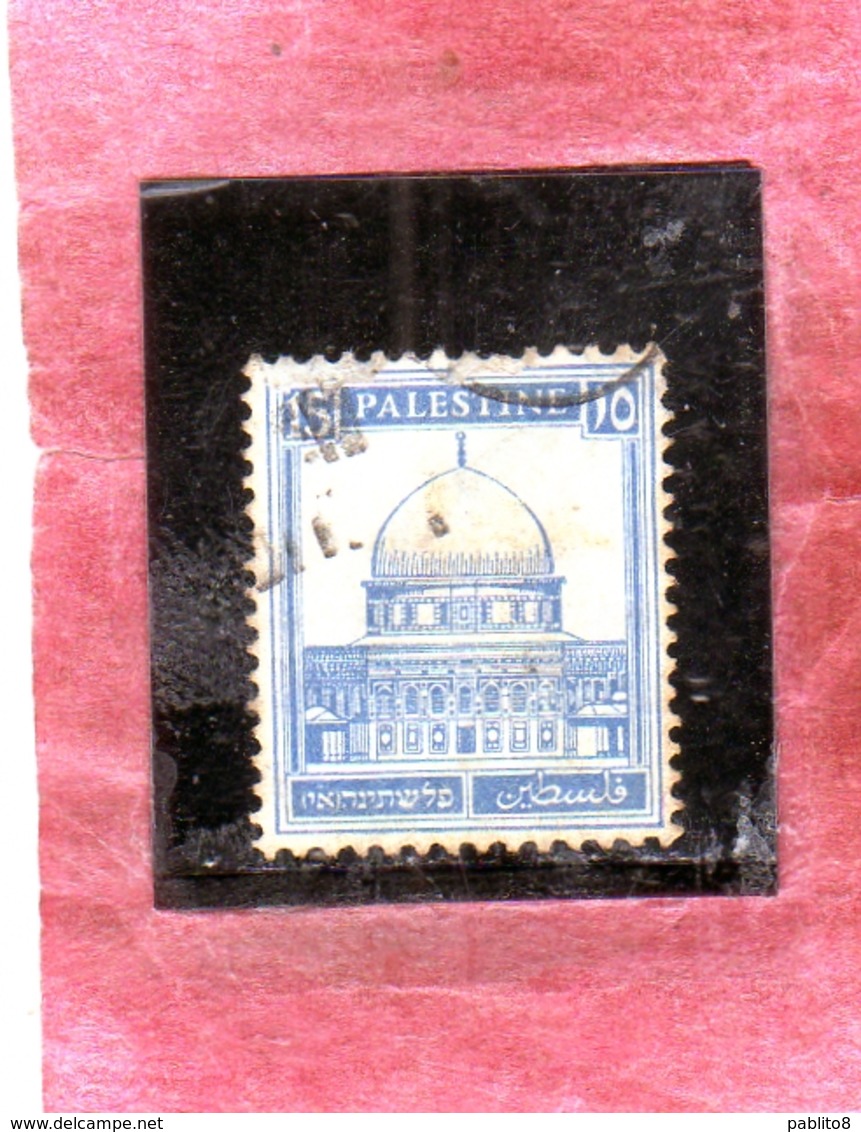 PALESTINE PALESTINA 1927 1942 MOSQUE OF OMAR DOME OF THE ROCK 13m USATO USED OBLITERE' - Palestina