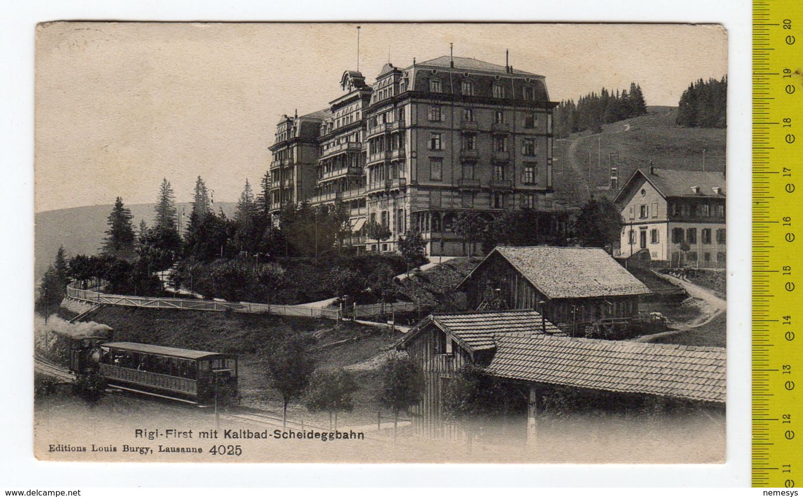 1907 LAUSANNE  Rigi-First Mit Kaltbad- Scheideggbahn FP V SEE 2 SCANS Train - Lausanne
