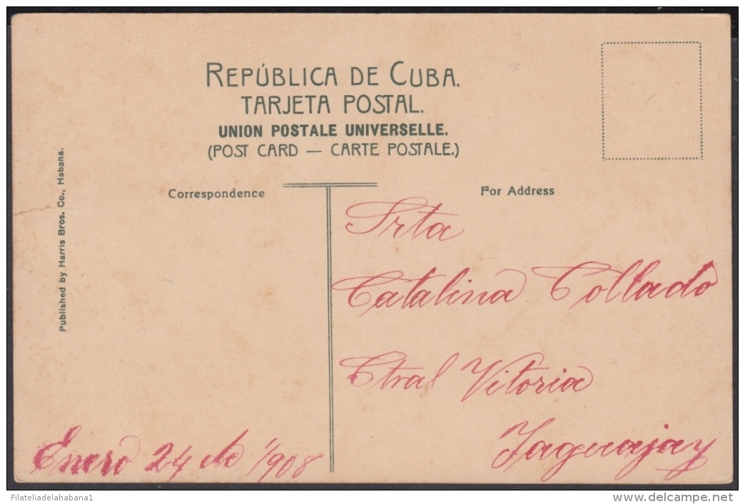 POS-1012 CUBA POSTCARD. 1908. CENTRO DE DEPENDIENTES DE LA HABANA. - Cuba