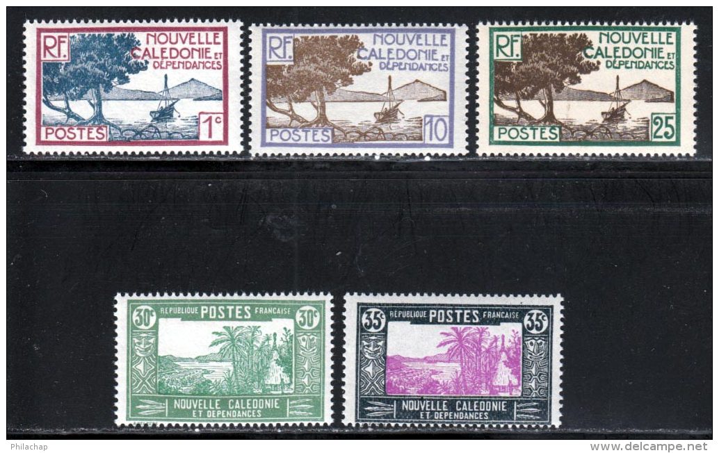 Nouvelle-Caledonie 1928 Yvert 139 - 143 - 146 - 147 - 147A ** TB - Neufs