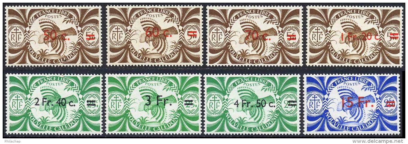 Nouvelle-Caledonie 1945 Yvert 249 / 256 ** TB Bord De Feuille - Neufs