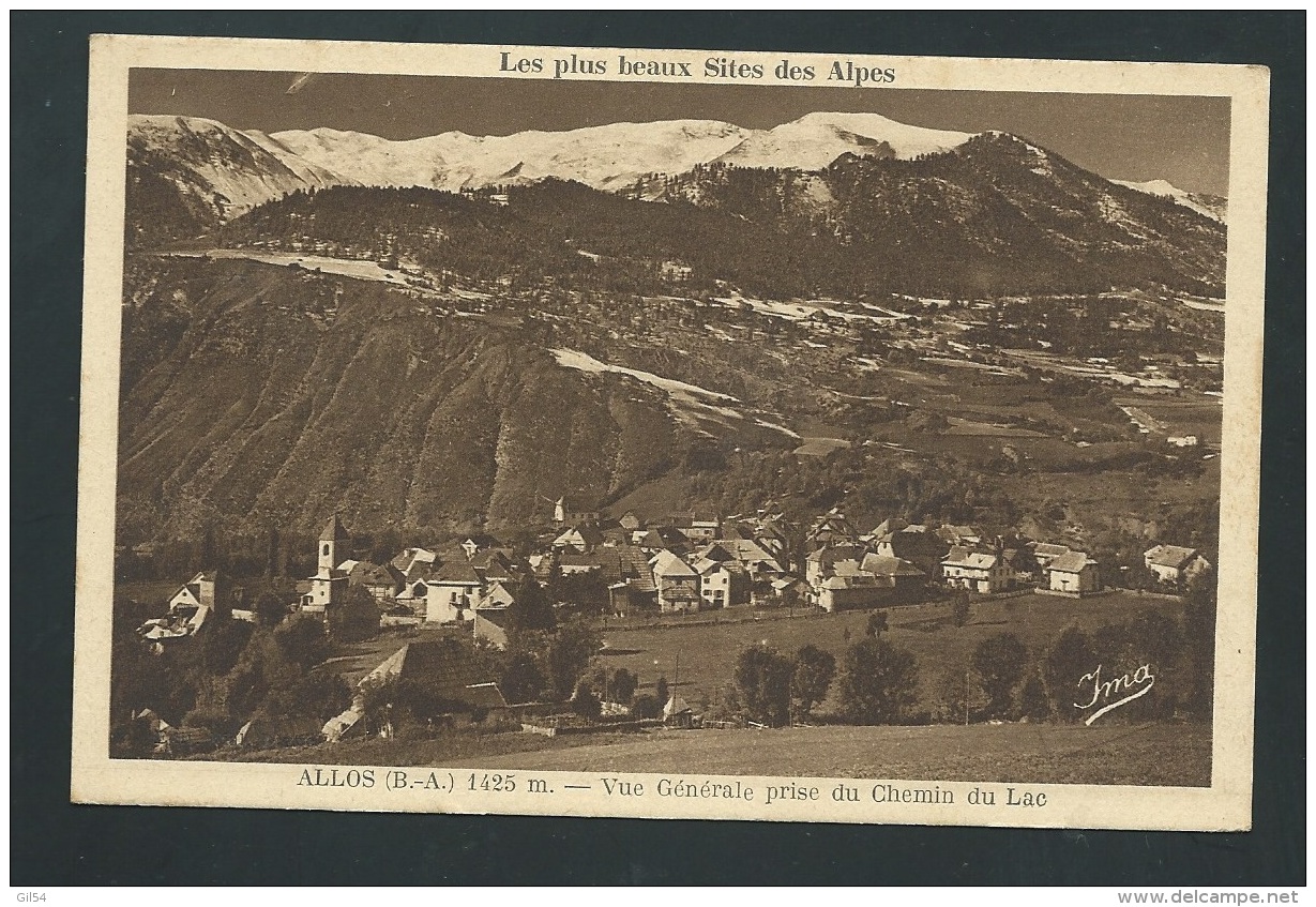 ALLOS. VUE GENERALE PRISE DU CHEMIN DU LAC   -  Zbl67 - Autres & Non Classés