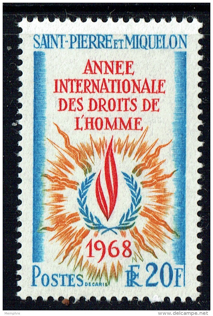 1968  Année Internationale Des Droits De L'Homme  Yv 384  ** - Ongebruikt