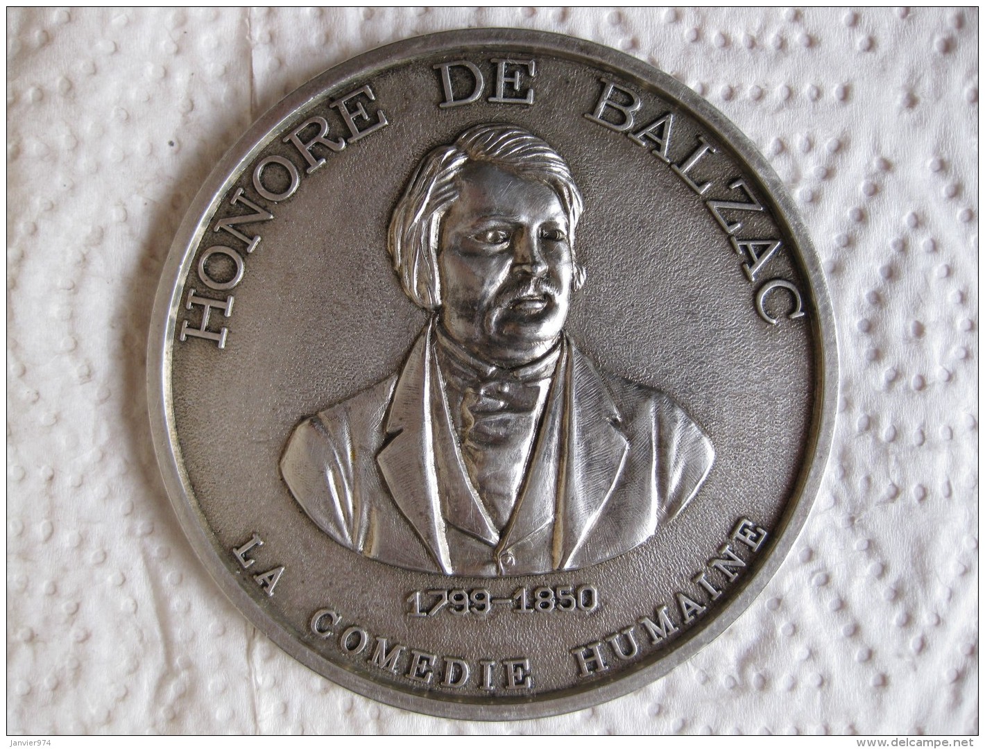 Médaille Honore De Balzac 1799 1850, La Comédie Humaine Par G.L.M. - Autres & Non Classés