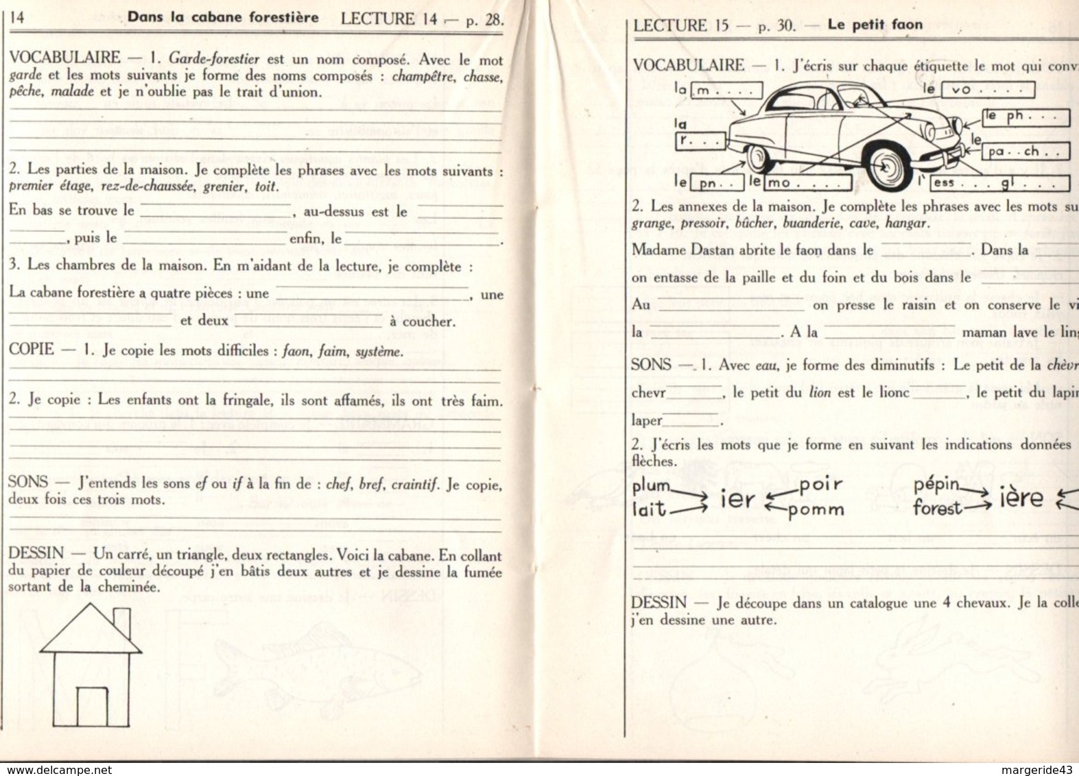 CAHIER DE DEVOIRS DE CLASSE NEUF EDITIONS MAGNARD 32 PAGES - 6-12 Ans