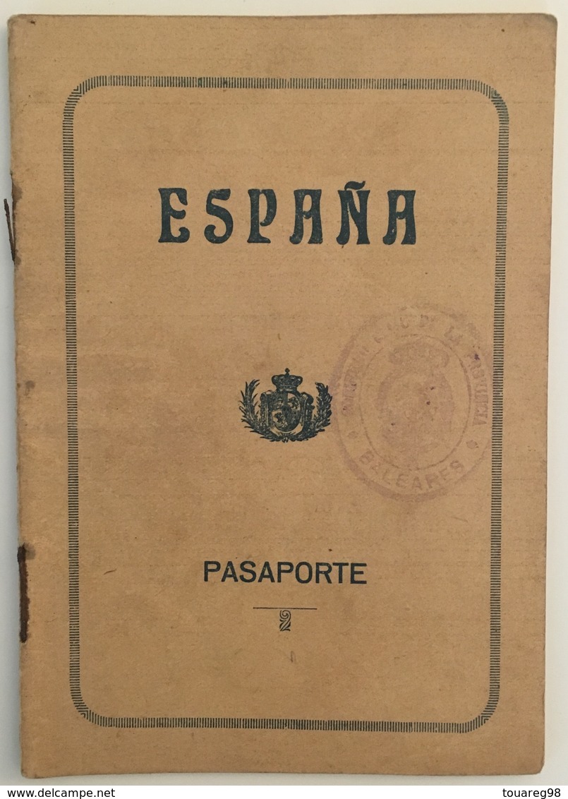 Passeport Espagnol Valable Pour La France. España. Pasaporte. Délivré En 1930 à Palma De Mallorca. Cerbère. Enfant. - Documenti Storici