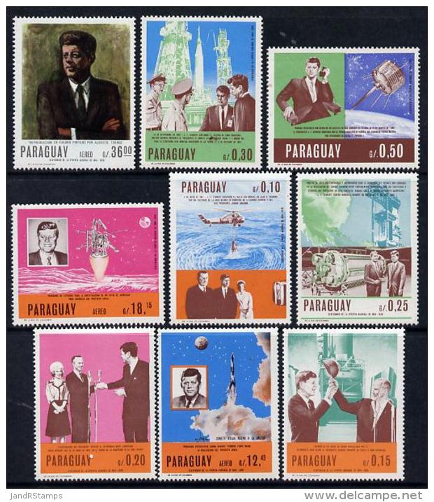 5133 Paraguay 1967 Kennedy Perf Set Of 9 Unmounted Mint (space Helicopter) - Paraguay