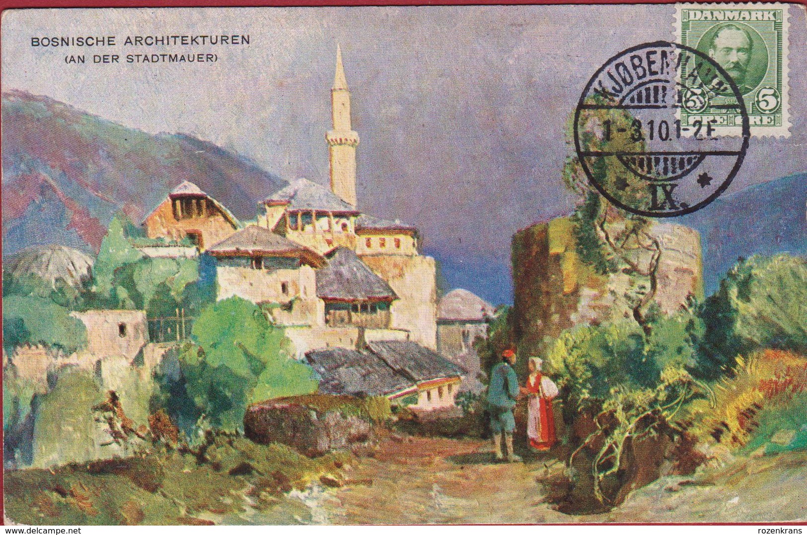 Bosnische Architekturen Bosnia And Herzegovina Bosna I Hercegovina Old Postcard Illustrator 1910 - Bosnie-Herzegovine