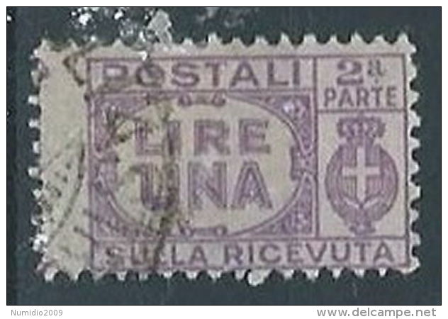 1946 LUOGOTENENZA USATO PACCHI POSTALI SEZIONE 1 LIRA - RR13127-2 - Postpaketten