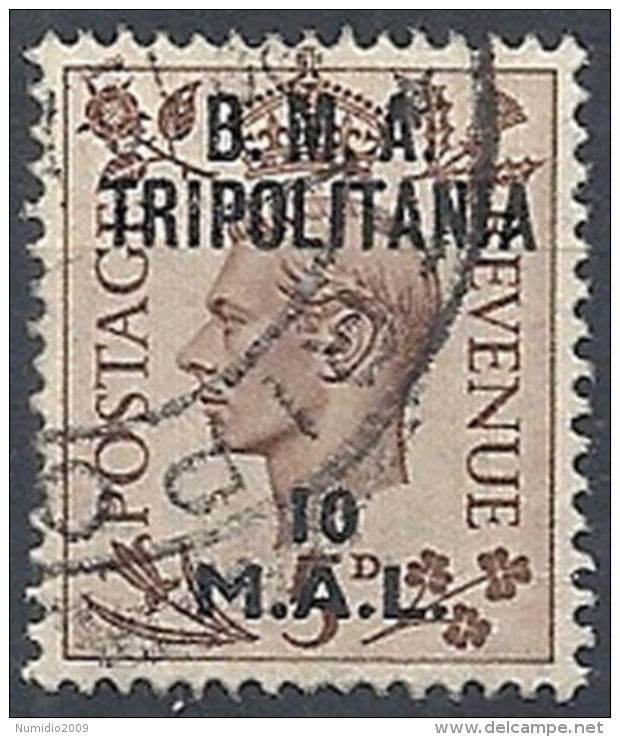 1948 OCCUPAZIONE TRIPOLITANIA USATO EFFIGIE BMA 10 MAL - RR13155 - Tripolitaine