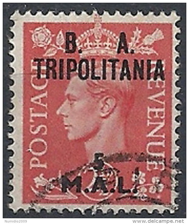 1951 OCCUPAZIONE TRIPOLITANIA USATO EFFIGIE BA 5 MAL - RR13155 - Tripolitaine