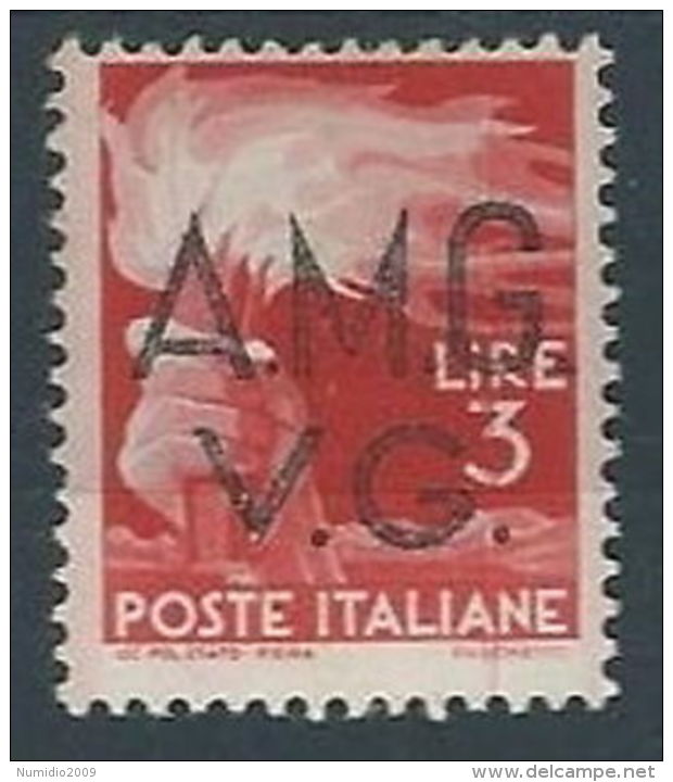 1945-47 TRIESTE AMG VG DEMOCRATICA 3 LIRE MH * - RR13178-5 - Neufs