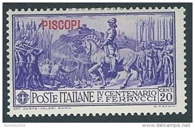 1930 EGEO PISCOPI FERRUCCI 20 CENT MH * - RR13577 - Egée (Piscopi)