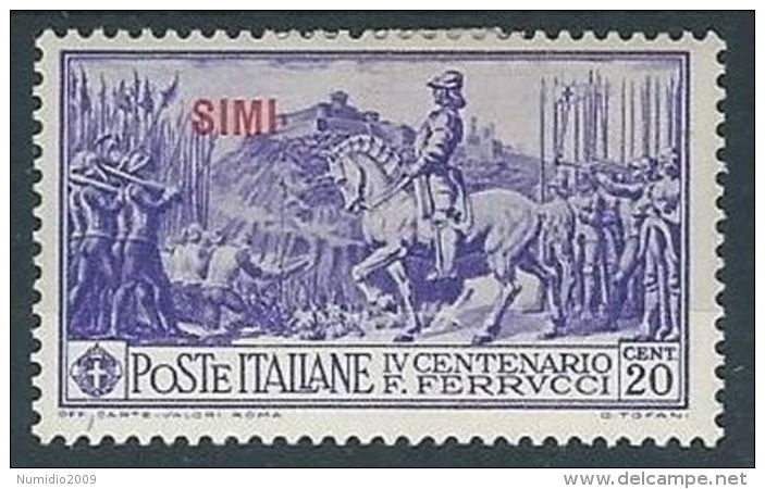 1930 EGEO SIMI FERRUCCI 20 CENT MH * - RR13572 - Aegean (Simi)