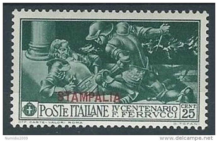 1930 EGEO STAMPALIA FERRUCCI 25 CENT MH * - RR13570 - Egée (Stampalia)