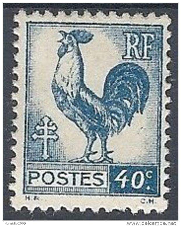 1944 FRANCIA GALLO E MARIANNA SERIE DI ALGERI 40 CENT MH * - FR564 - 1944 Coq Et Marianne D'Alger