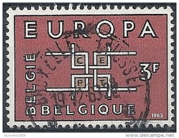 1963 BELGIO USATO EUROPA 3 F - 9 - 1963