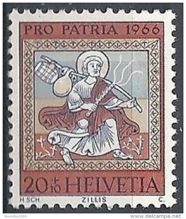 1966 SVIZZERA PRO PATRIA DIPINTI 20 CENT MNH ** - SZ168 - Ungebraucht