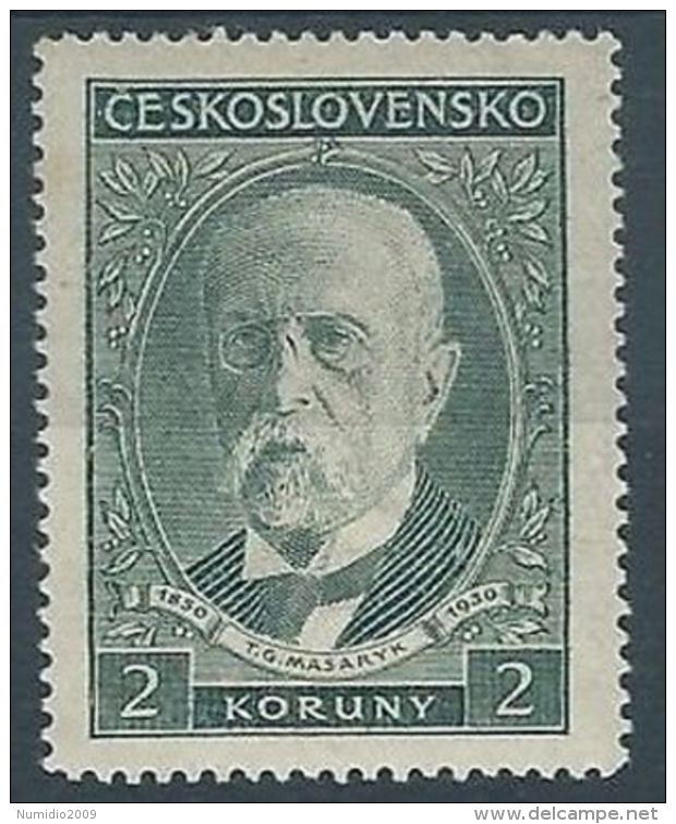 1930 CECOSLOVACCHIA TOMAS GARRIGUE MASARYK 2 K MH * - CZ015 - Nuovi