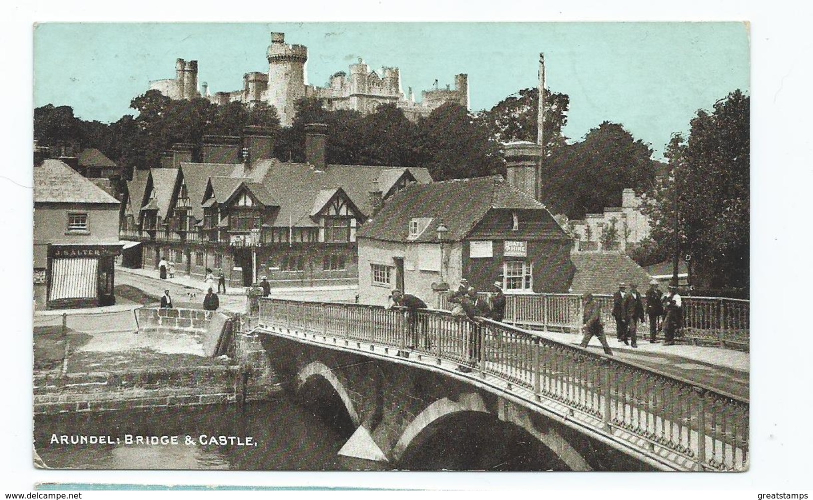 Sussex   Postcard  Arundel Bridge With Arundel Squared Circle Posted 1906 Dainty Series - Arundel