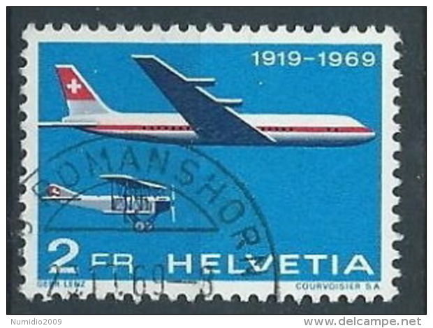 1969 SVIZZERA USATO POSTA AEREA POSTA AEREA SVIZZERA - SZ272 - Used Stamps