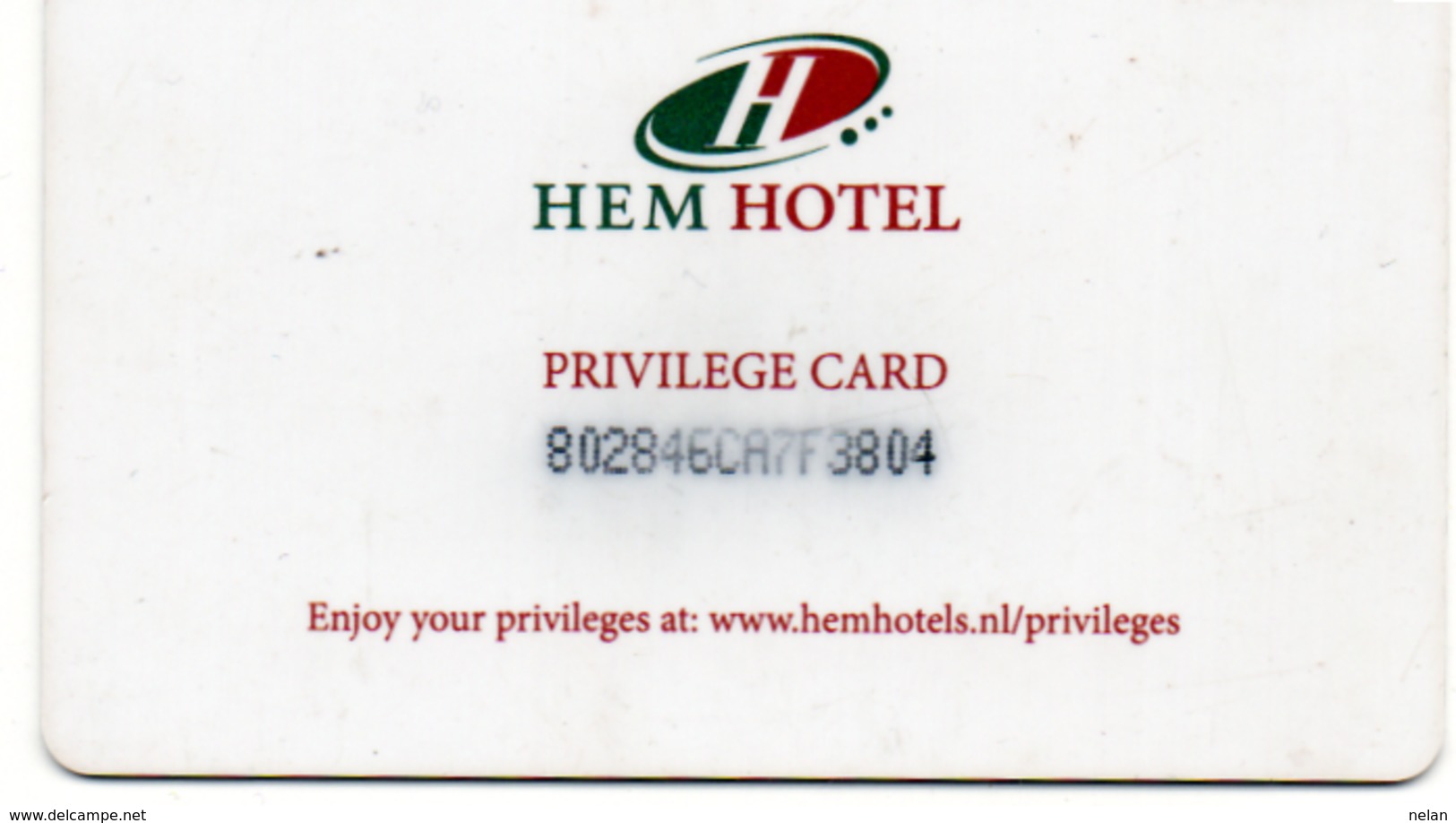 HOTEL-ROOM KEY CARD-HEM HOTEL  AMSTERDAM-HOLAND - Chiavi Elettroniche Di Alberghi