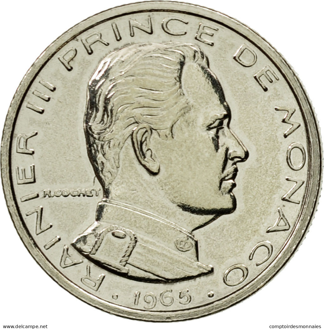Monnaie, Monaco, Rainier III, 1/2 Franc, 1965, Paris, ESSAI, SPL, Nickel - 1960-2001 Nouveaux Francs