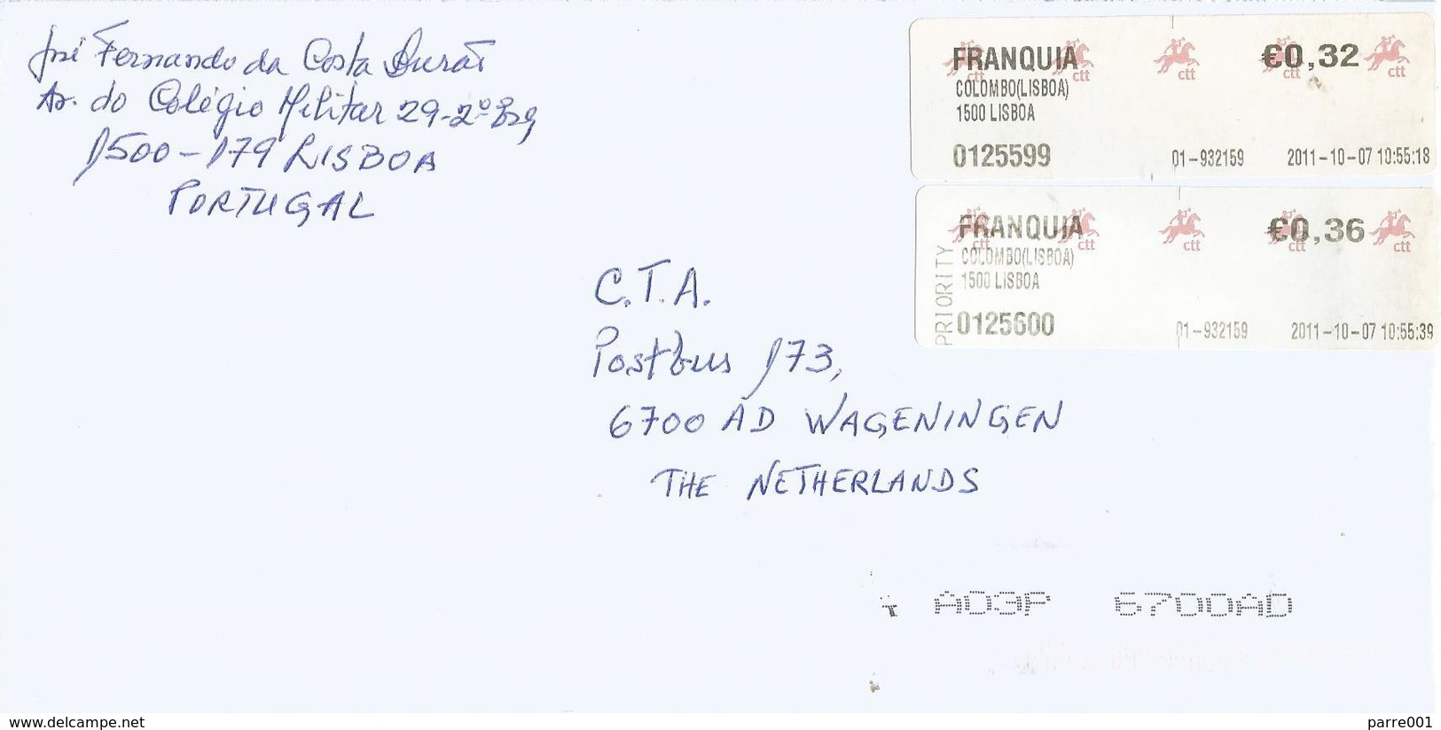 Portugal 2007 Colombo Lisboa Meter EMA Label "ctt" Without "CORREOS Cover - Maschinenstempel (EMA)