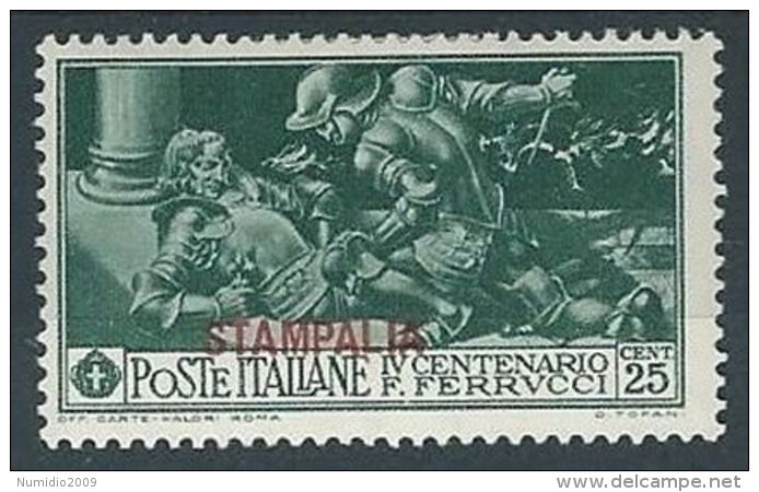1930 EGEO STAMPALIA FERRUCCI 25 CENT MH * - RR13570-2 - Egeo (Stampalia)