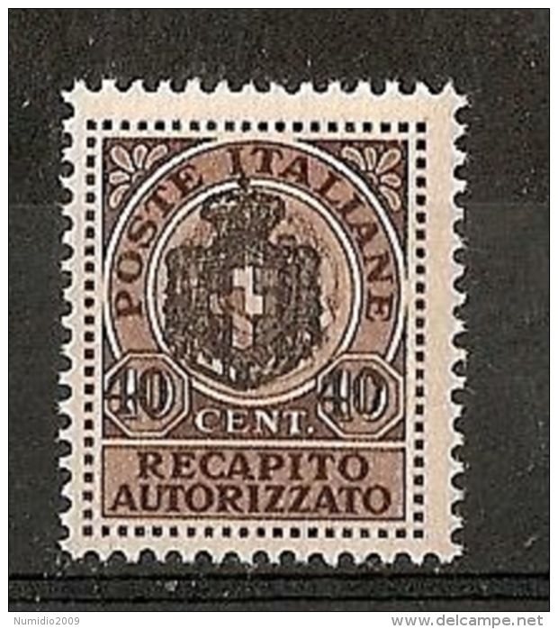 1945 LUOGOTENENZA REC. AUTORIZZATO 40 C MNH ** - 7310-5 - Authorized Private Service