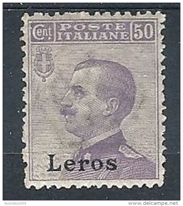 1912 EGEO LERO 50 CENT MH * - RR7830 - Egée (Lero)