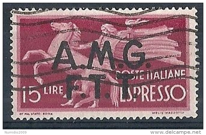 1947-48 TRIESTE A USATO ESPRESSO 15 LIRE - RR8322-5 - Express Mail