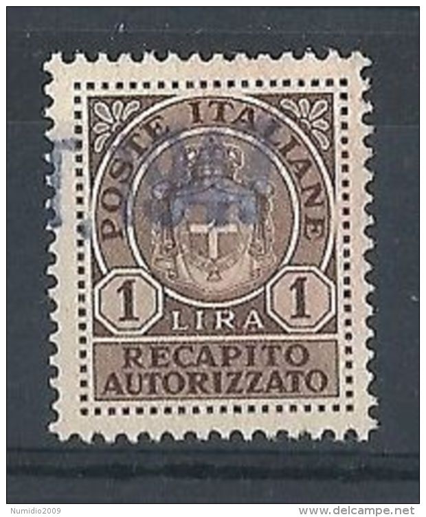 1946 LUOGOTENENZA USATO REC. AUTORIZZATO 1 &pound; - 8373-4 - Service Privé Autorisé